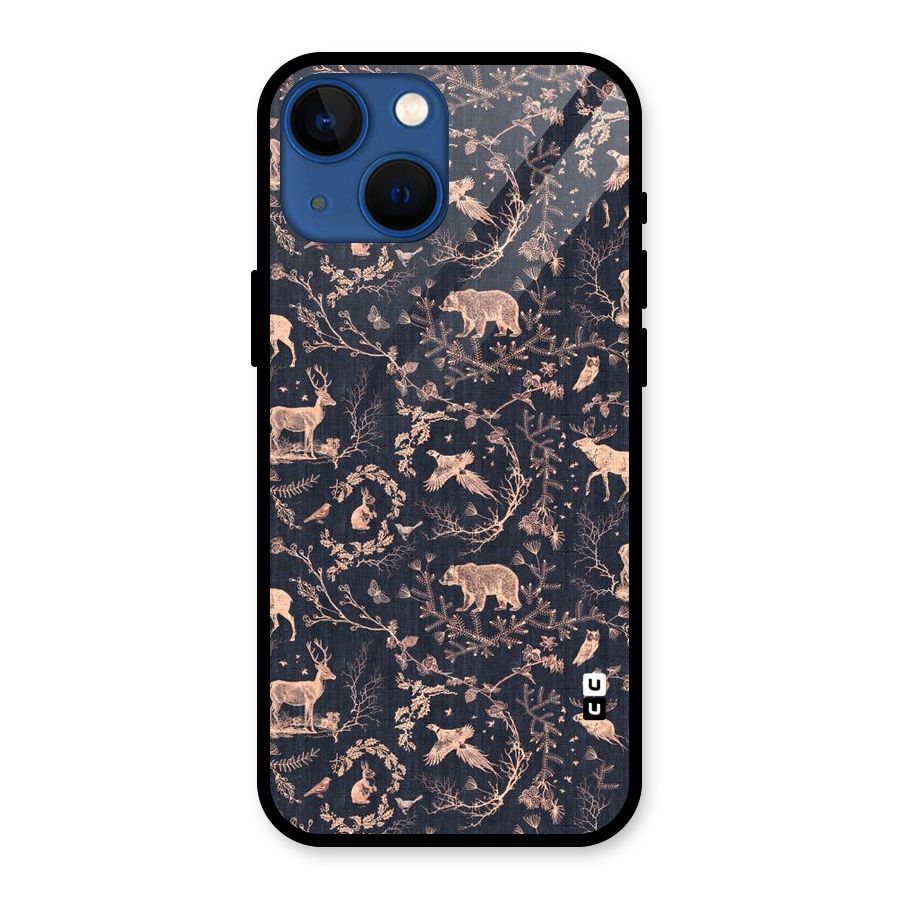 Beautiful Animal Design Glass Back Case for iPhone 13 Mini