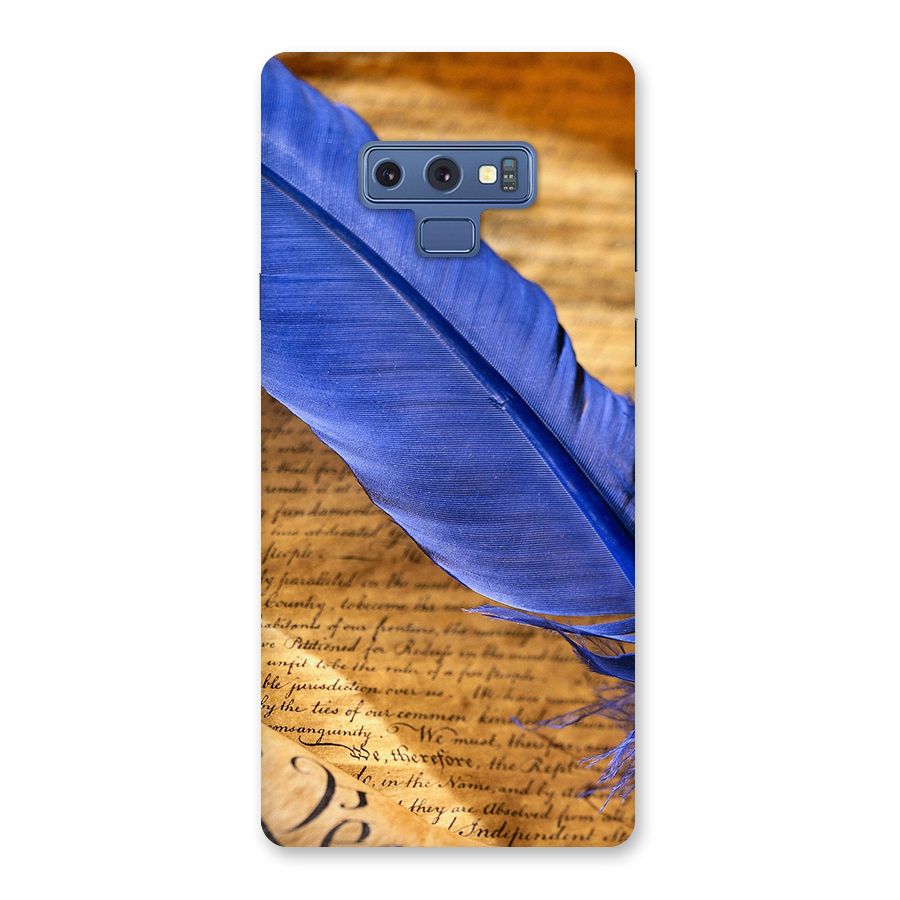 Beautiful Blue Feather Back Case for Galaxy Note 9