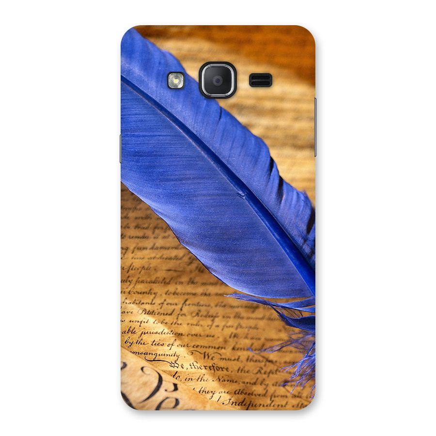 Beautiful Blue Feather Back Case for Galaxy On7 2015