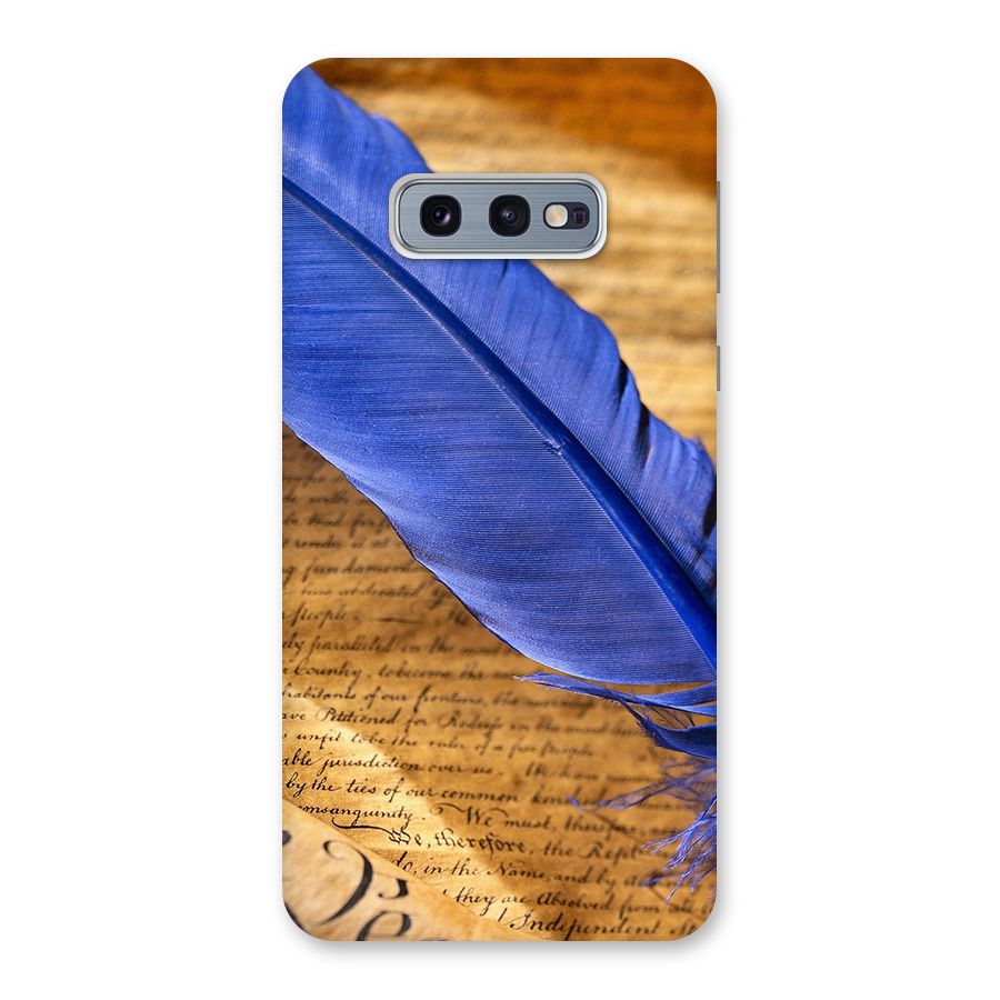 Beautiful Blue Feather Back Case for Galaxy S10e