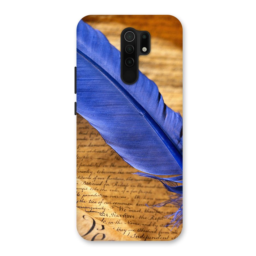 Beautiful Blue Feather Back Case for Poco M2