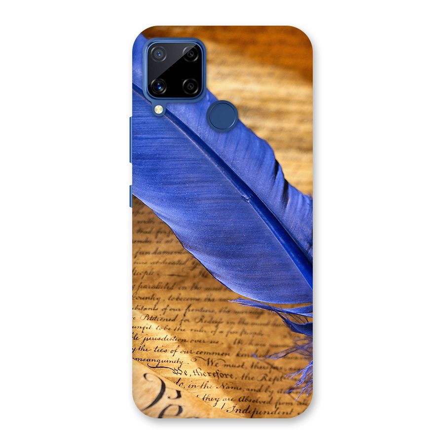 Beautiful Blue Feather Back Case for Realme C15