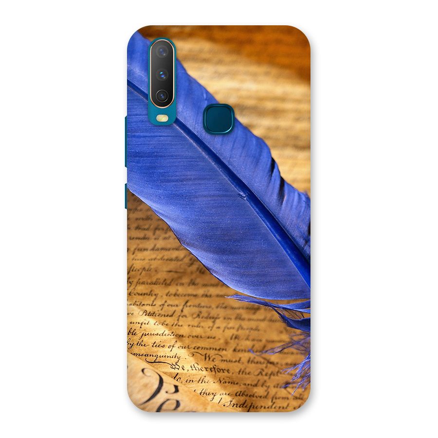 Beautiful Blue Feather Back Case for Vivo U10