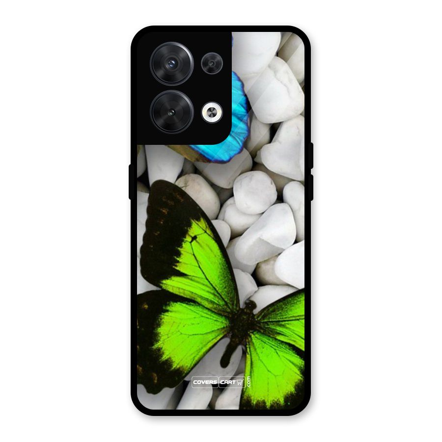 Beautiful Butterflies Glass Back Case for Oppo Reno8 5G