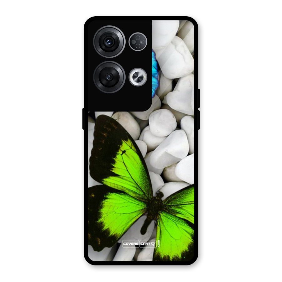 Beautiful Butterflies Glass Back Case for Oppo Reno8 Pro 5G