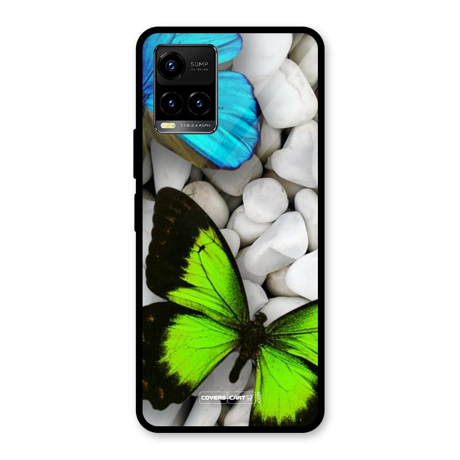Beautiful Butterflies Glass Back Case for Vivo Y21A