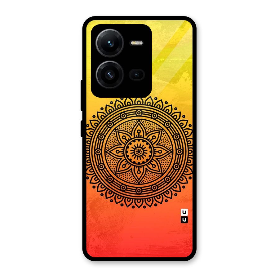 Beautiful Circle Art Glass Back Case for Vivo V25