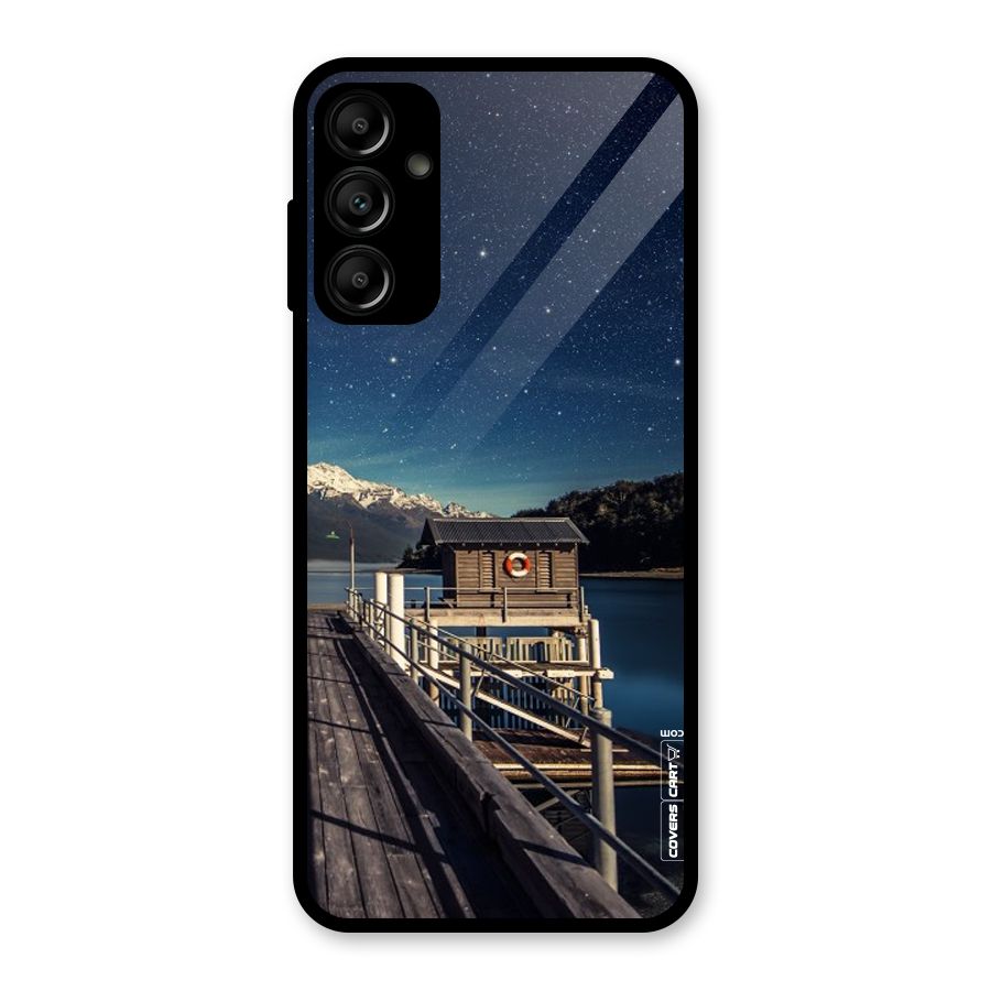Beautiful Dock Hut Glass Back Case for Galaxy A14 5G