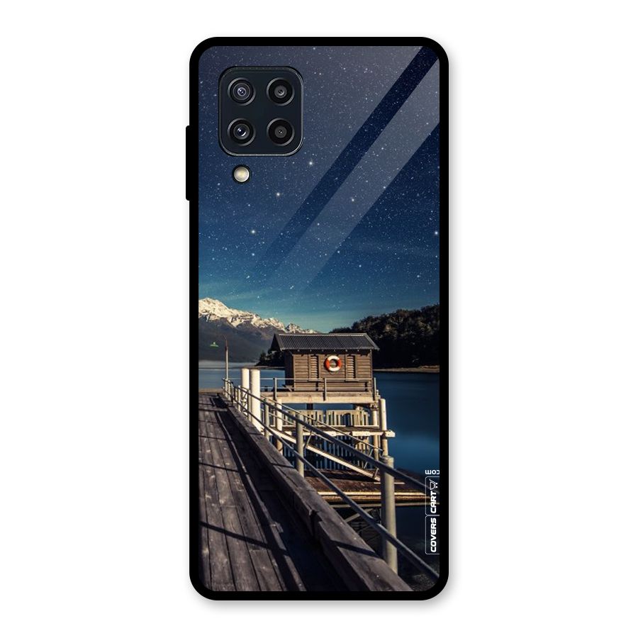 Beautiful Dock Hut Glass Back Case for Galaxy M32
