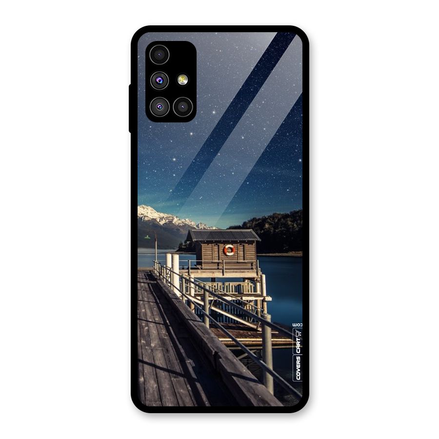 Beautiful Dock Hut Glass Back Case for Galaxy M51