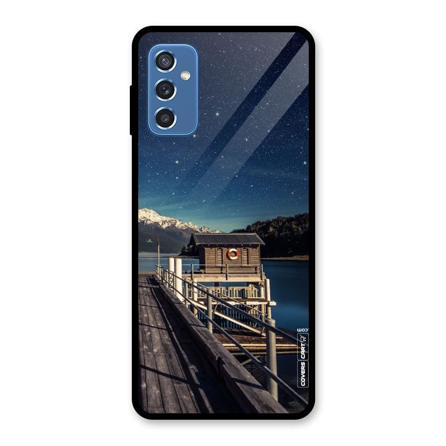 Beautiful Dock Hut Glass Back Case for Galaxy M52 5G