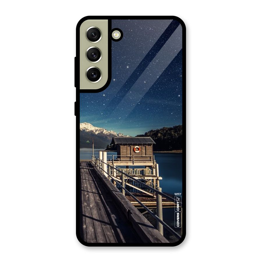 Beautiful Dock Hut Glass Back Case for Galaxy S21 FE 5G