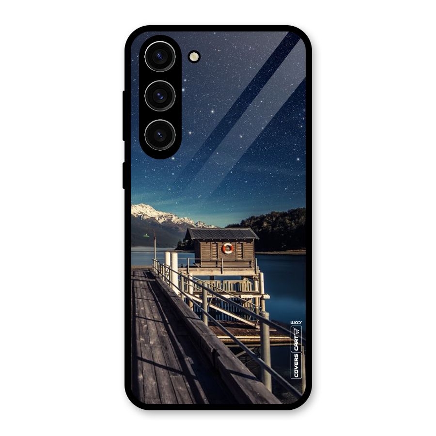 Beautiful Dock Hut Glass Back Case for Galaxy S23 Plus