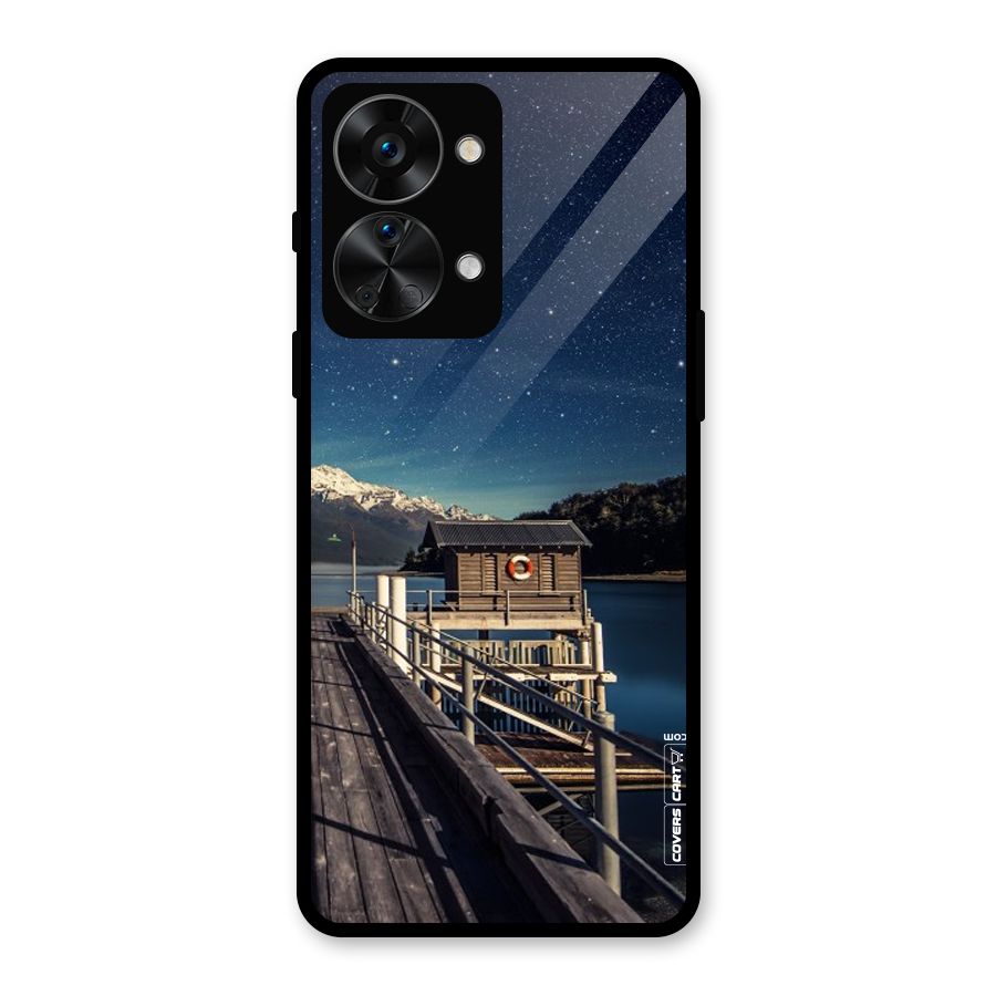Beautiful Dock Hut Glass Back Case for OnePlus Nord 2T