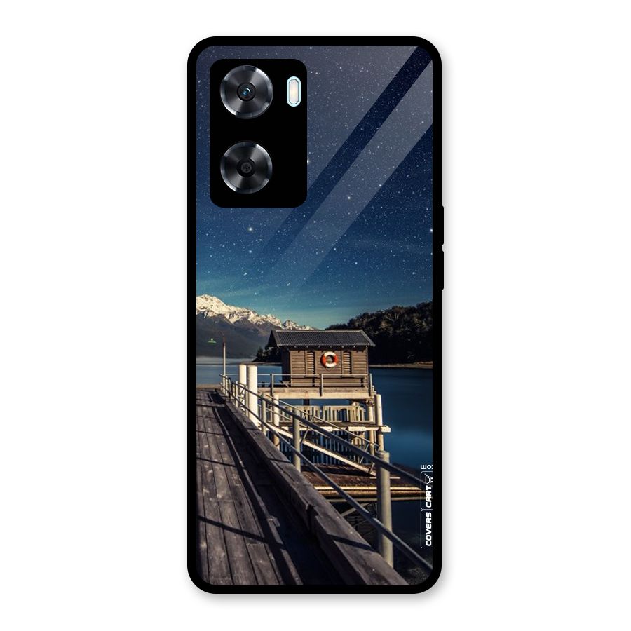 Beautiful Dock Hut Glass Back Case for Oppo A77