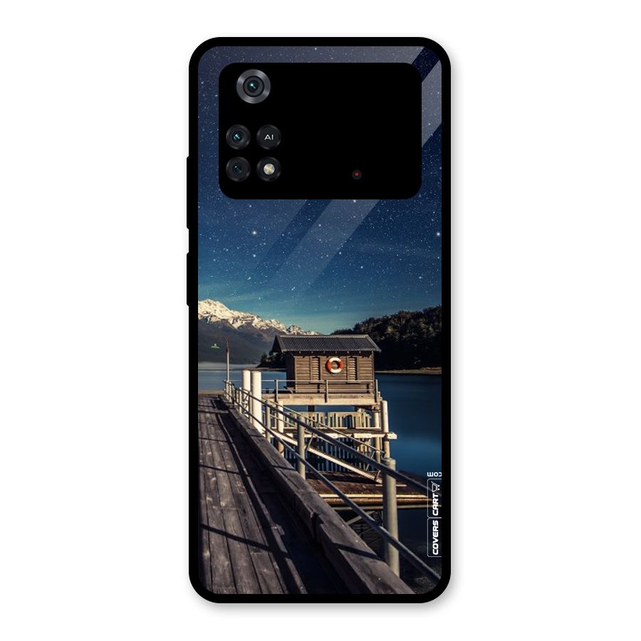 Beautiful Dock Hut Glass Back Case for Poco M4 Pro 4G