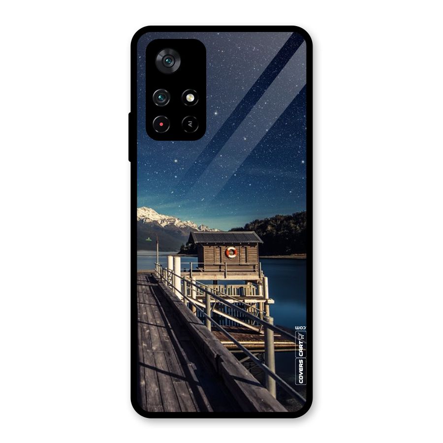Beautiful Dock Hut Glass Back Case for Poco M4 Pro 5G