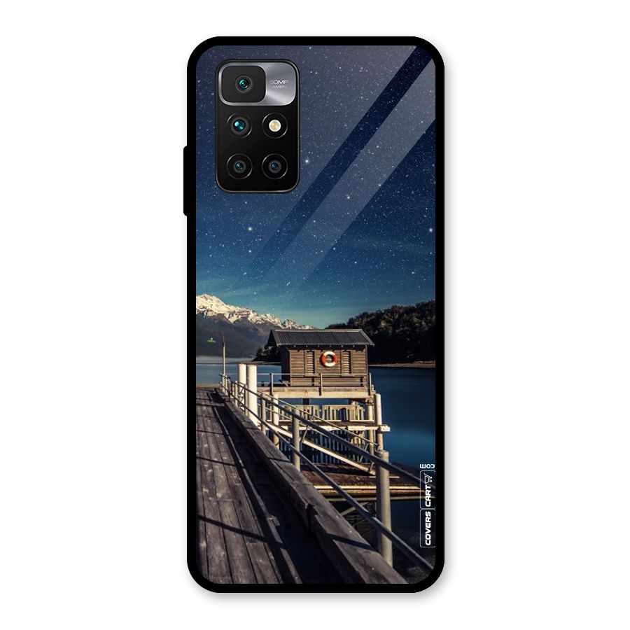 Beautiful Dock Hut Glass Back Case for Redmi 10 Prime