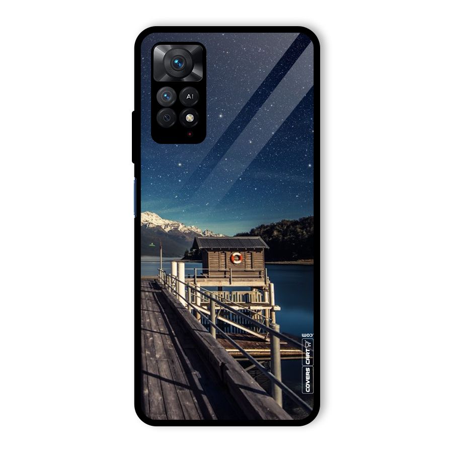 Beautiful Dock Hut Glass Back Case for Redmi Note 11 Pro
