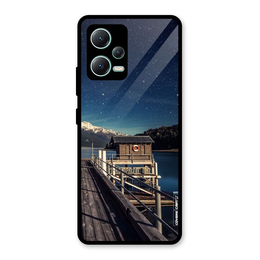 Beautiful Dock Hut Glass Back Case for Redmi Note 12 5G