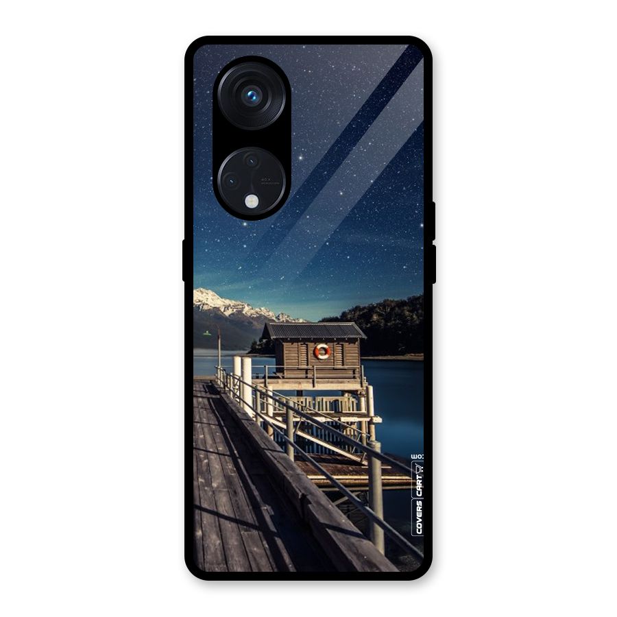 Beautiful Dock Hut Glass Back Case for Reno8 T 5G