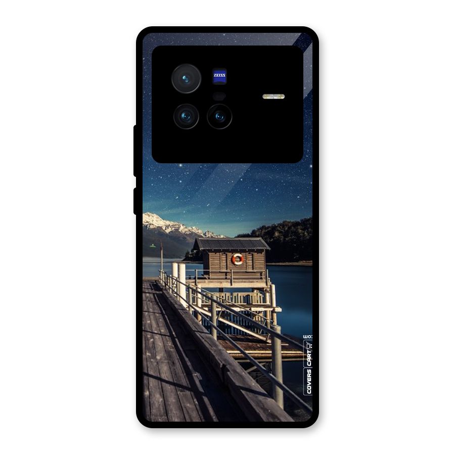 Beautiful Dock Hut Glass Back Case for Vivo X80