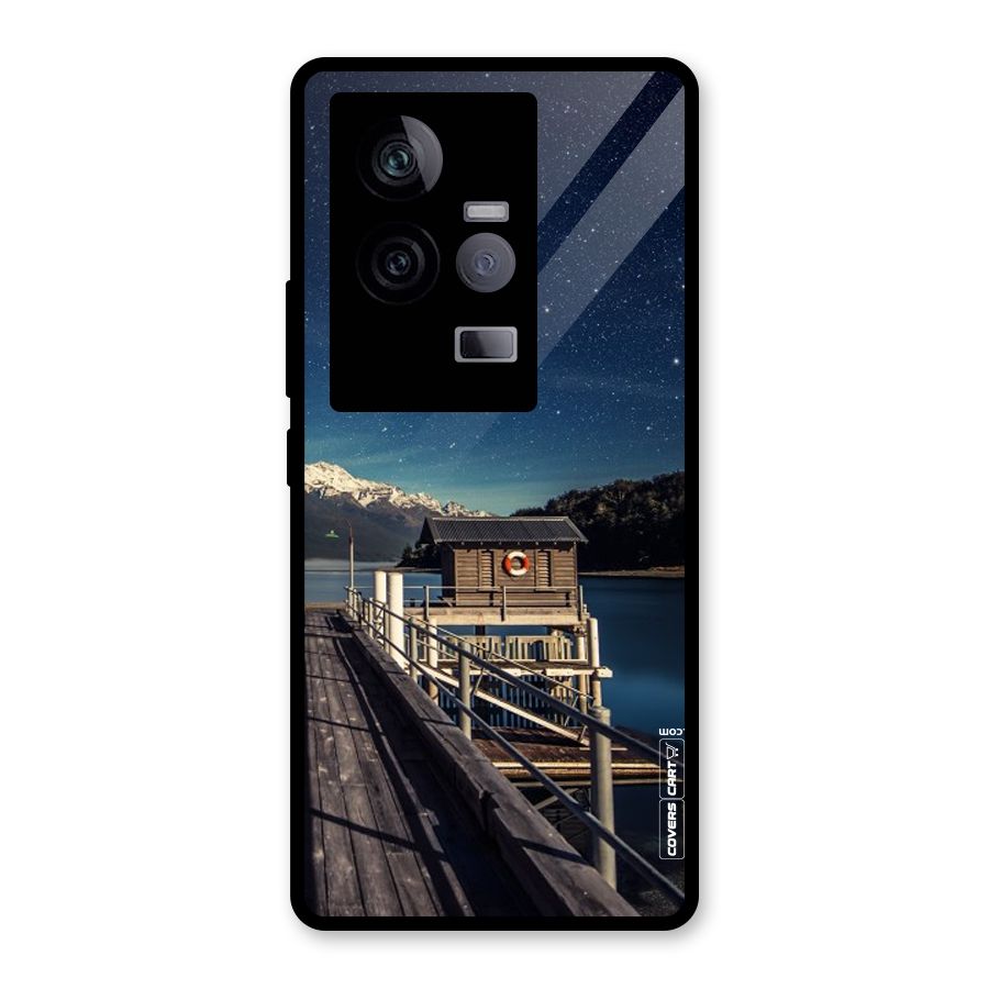 Beautiful Dock Hut Glass Back Case for Vivo iQOO 11 5G