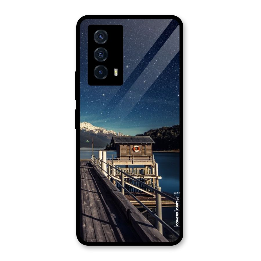 Beautiful Dock Hut Glass Back Case for Vivo iQOO Z5