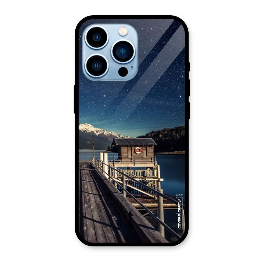 Beautiful Dock Hut Glass Back Case for iPhone 13 Pro