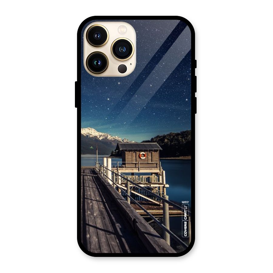 Beautiful Dock Hut Glass Back Case for iPhone 13 Pro Max