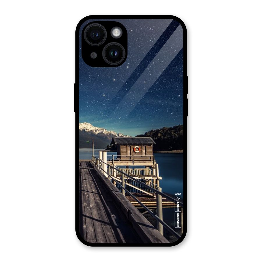 Beautiful Dock Hut Glass Back Case for iPhone 14