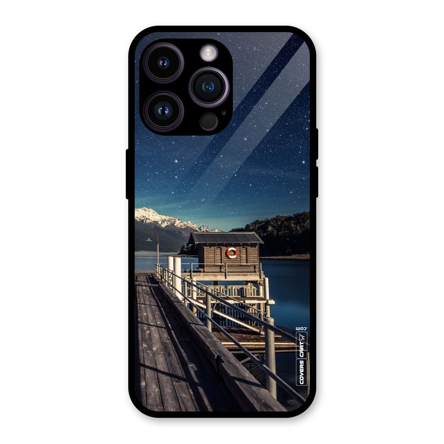 Beautiful Dock Hut Glass Back Case for iPhone 14 Pro Max
