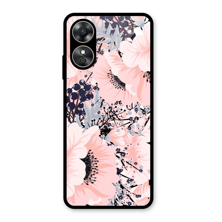 Beautiful Flowers Glass Back Case for Oppo A17