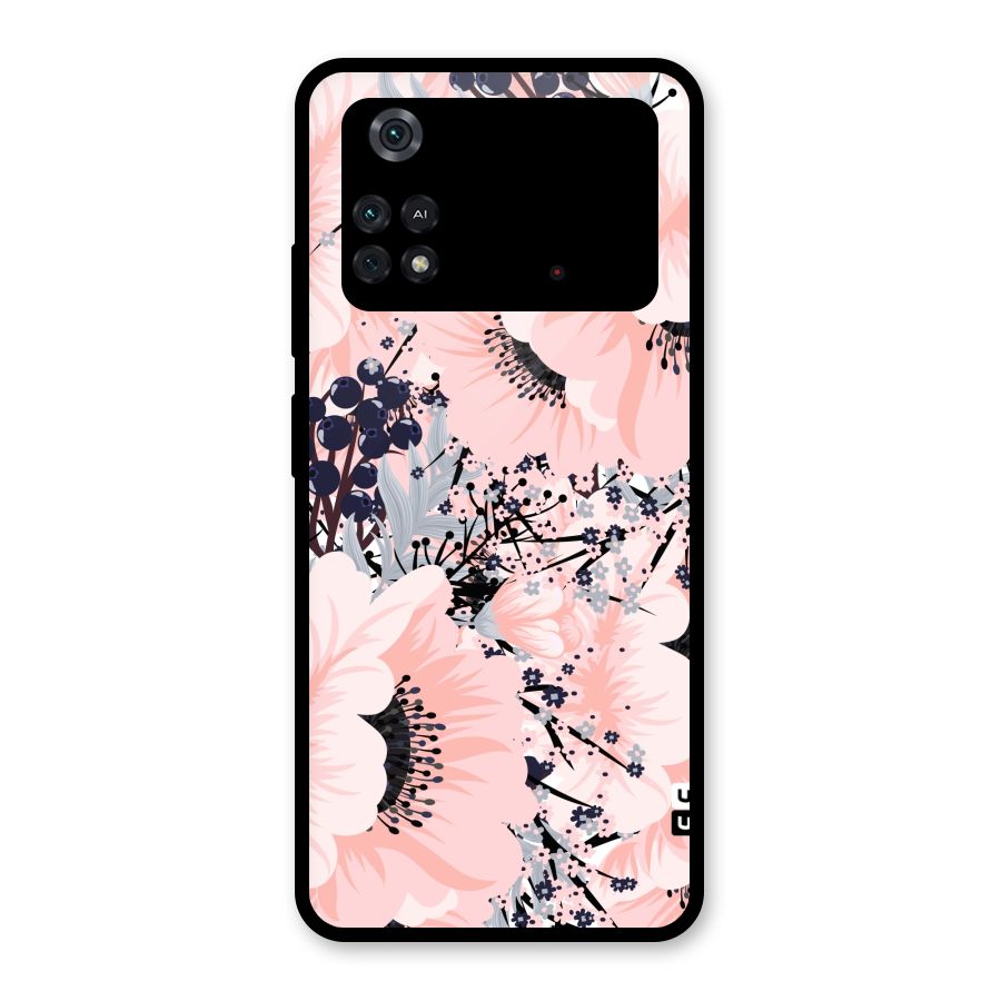Beautiful Flowers Glass Back Case for Poco M4 Pro 4G