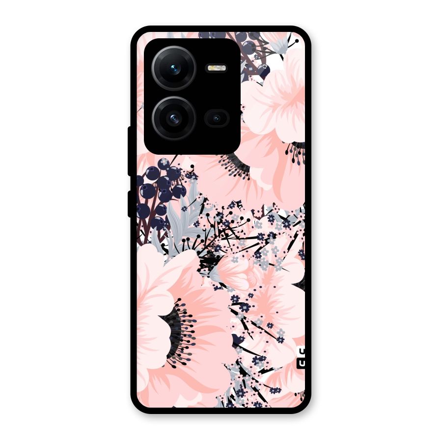 Beautiful Flowers Glass Back Case for Vivo V25
