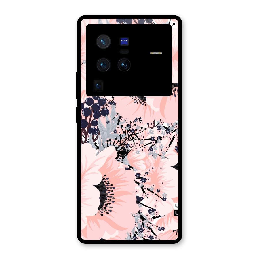 Beautiful Flowers Glass Back Case for Vivo X80 Pro