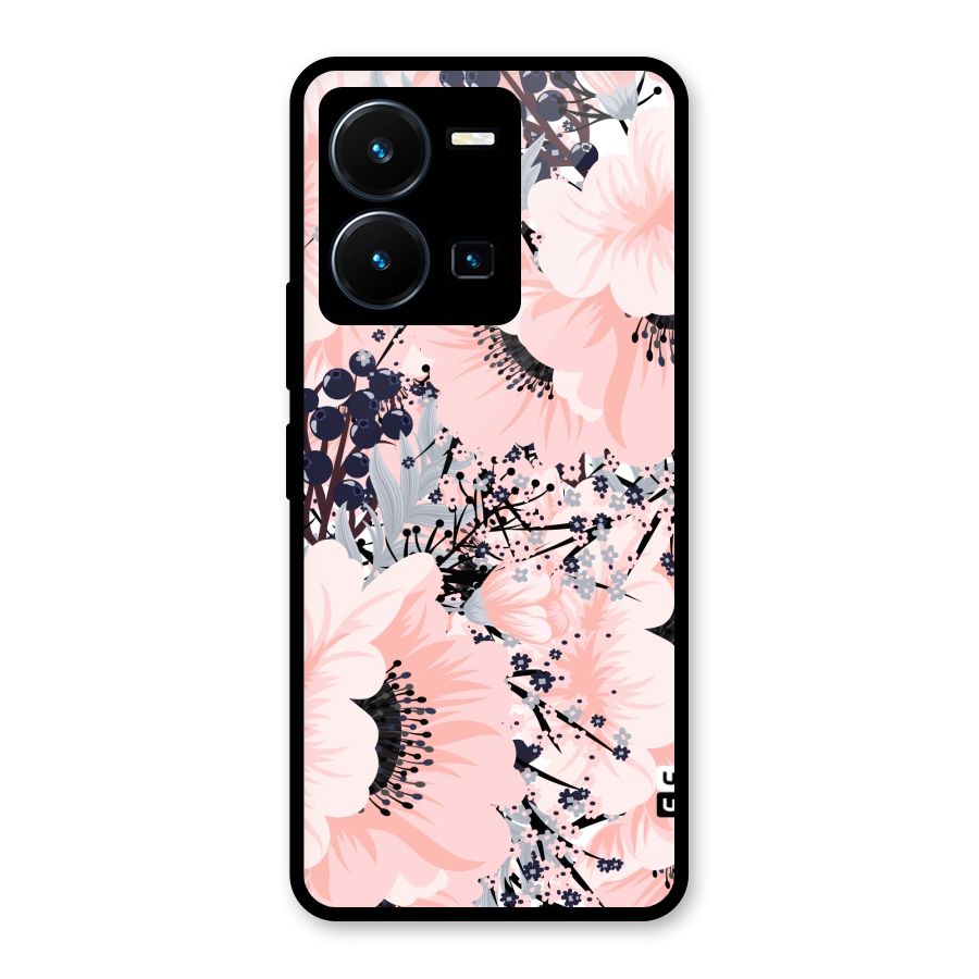 Beautiful Flowers Glass Back Case for Vivo Y35