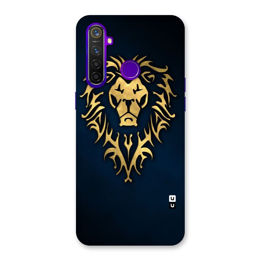 Beautiful Golden Lion Design Back Case for Realme 5 Pro