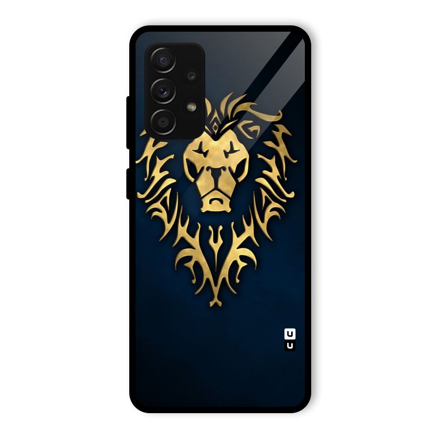 Beautiful Golden Lion Design Glass Back Case for Galaxy A53 5G