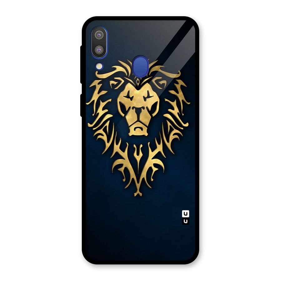 Beautiful Golden Lion Design Glass Back Case for Galaxy M20