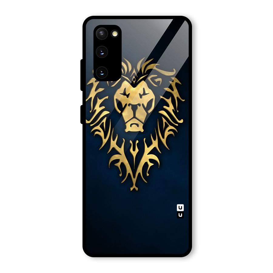 Beautiful Golden Lion Design Glass Back Case for Galaxy S20 FE