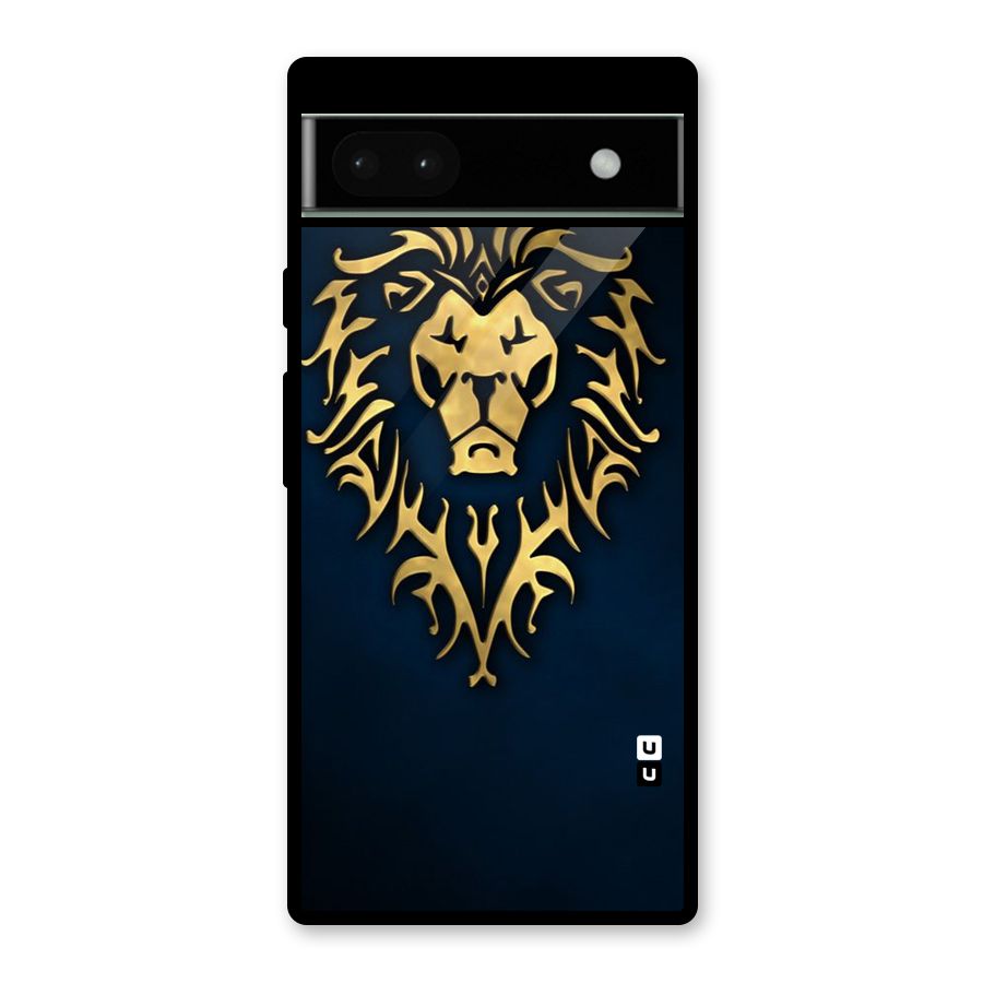 Beautiful Golden Lion Design Glass Back Case for Google Pixel 6a