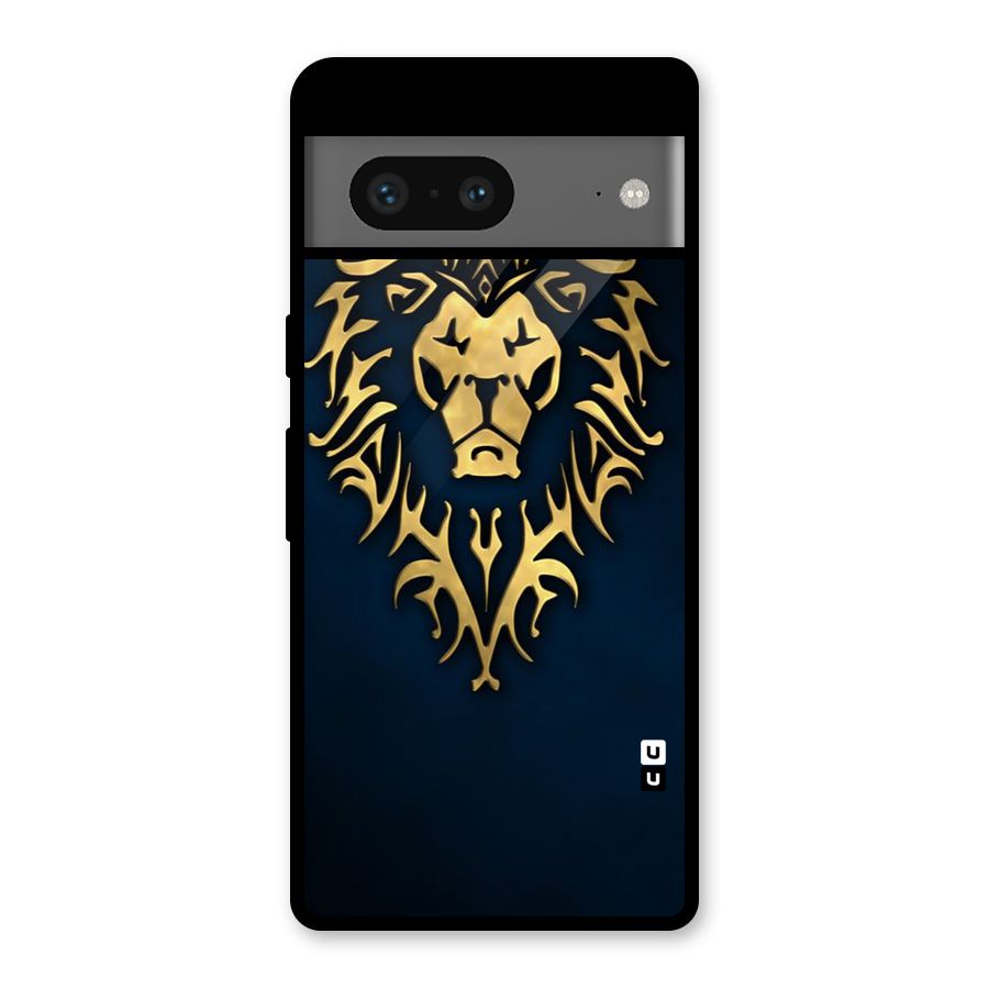 Beautiful Golden Lion Design Glass Back Case for Google Pixel 7
