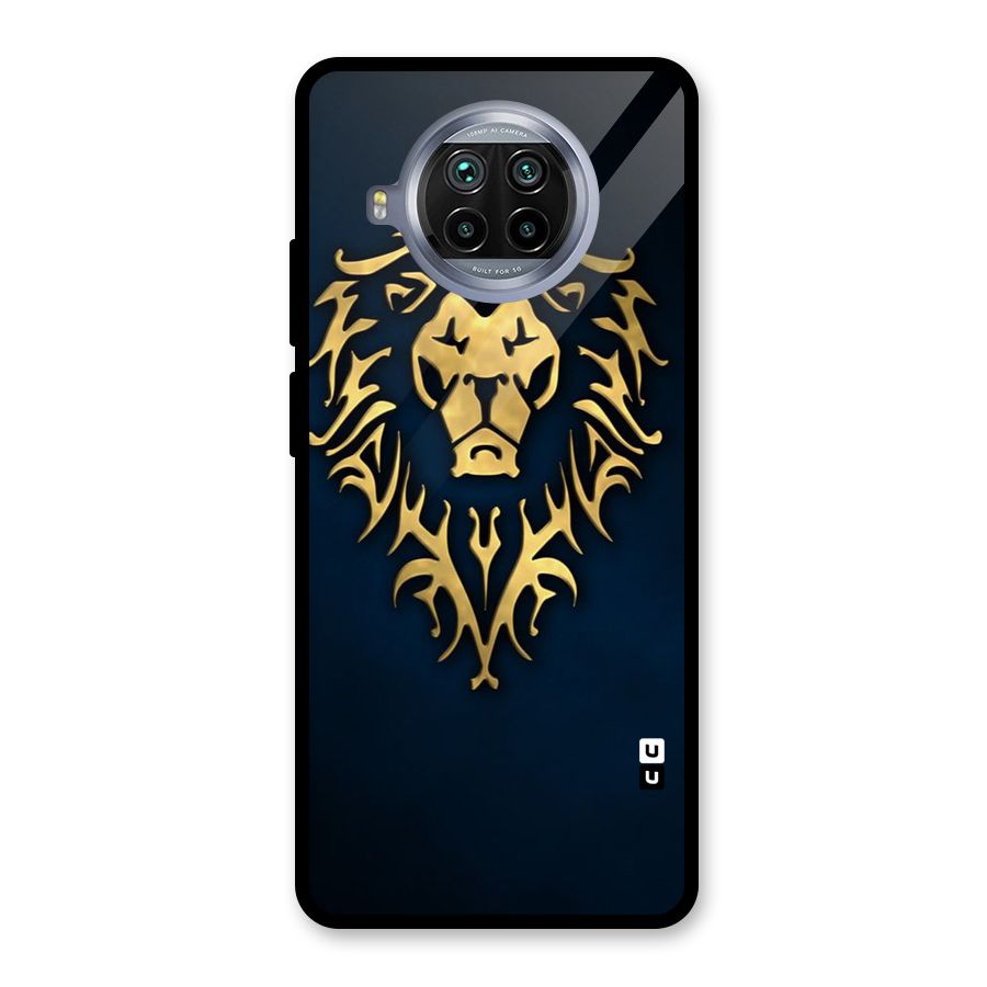 Beautiful Golden Lion Design Glass Back Case for Mi 10i