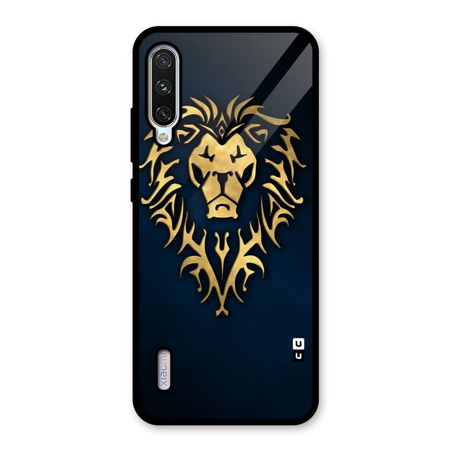 Beautiful Golden Lion Design Glass Back Case for Mi A3