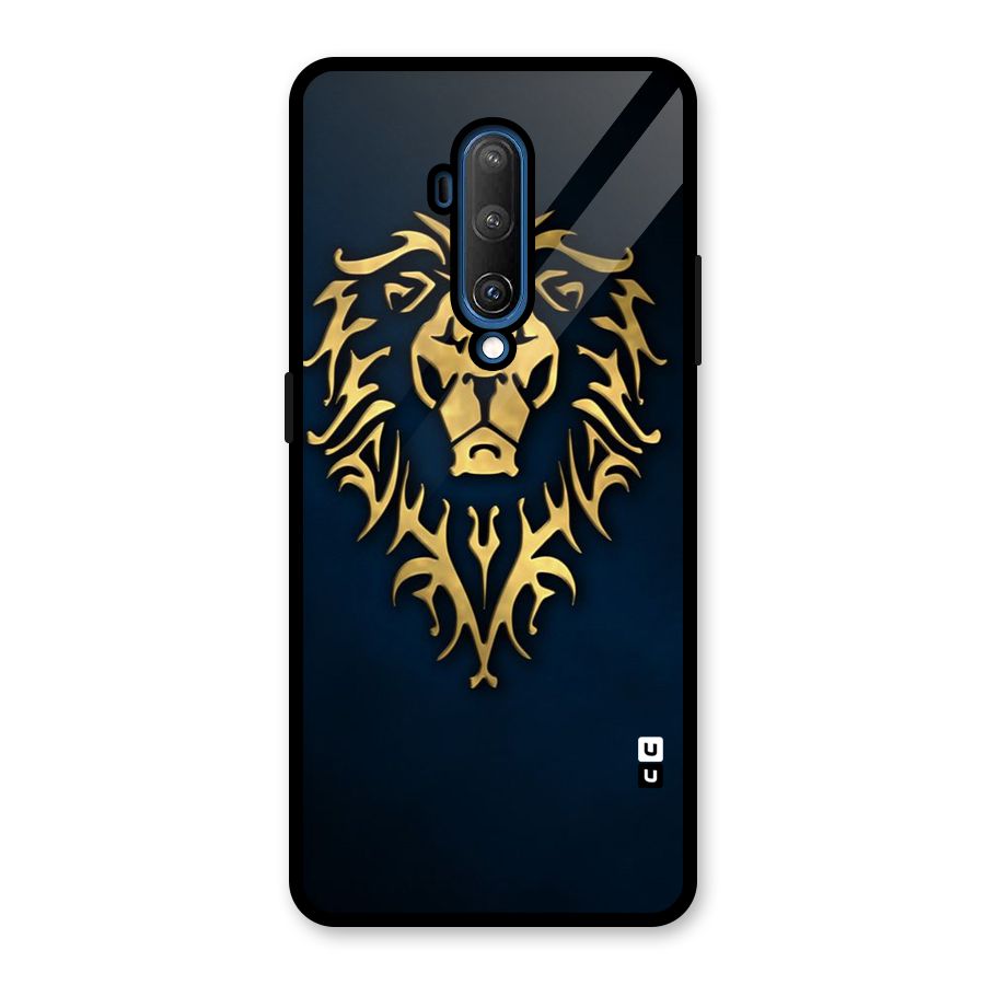 Beautiful Golden Lion Design Glass Back Case for OnePlus 7T Pro