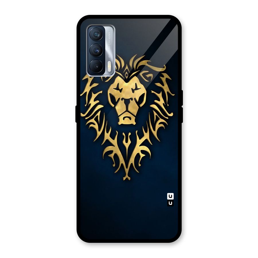 Beautiful Golden Lion Design Glass Back Case for Realme X7