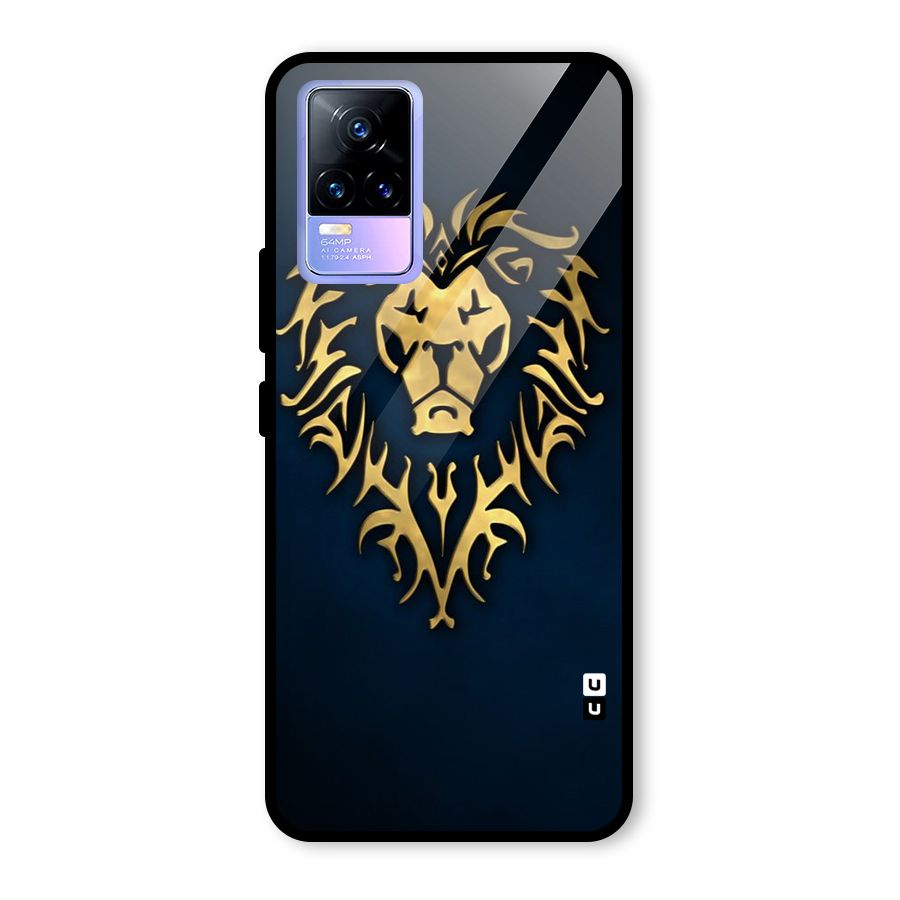 Beautiful Golden Lion Design Glass Back Case for Vivo Y73