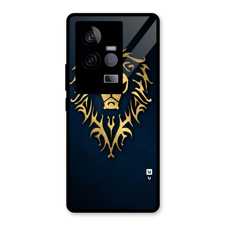 Beautiful Golden Lion Design Glass Back Case for Vivo iQOO 11 5G
