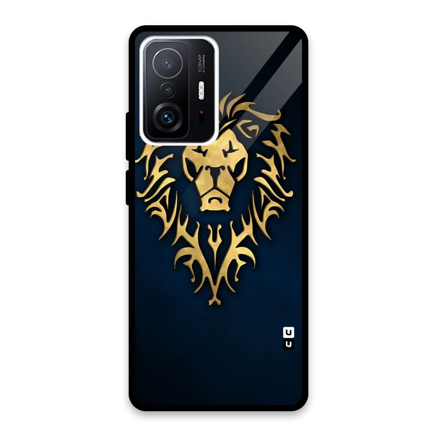 Beautiful Golden Lion Design Glass Back Case for Xiaomi 11T Pro